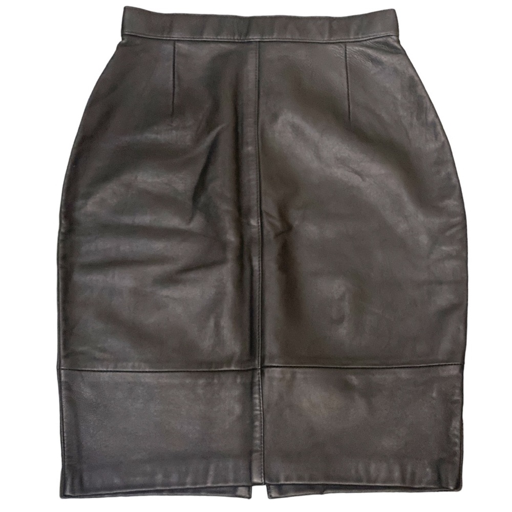 Vintage 90’s 100% genuine leather pencil skirt VTG sz 6 w24, hips 31 lngth 21